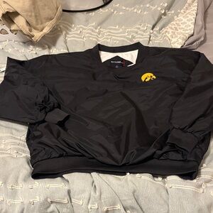 Port Authority Black Windbreaker with Yellow Hawkeye logo
